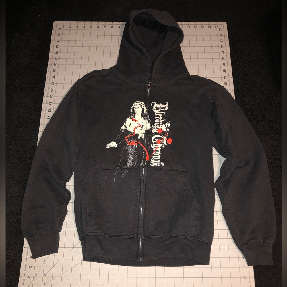 RARE. Bleeding Through (band). Size Extra Small. Black Color. Zipup Hoodie.